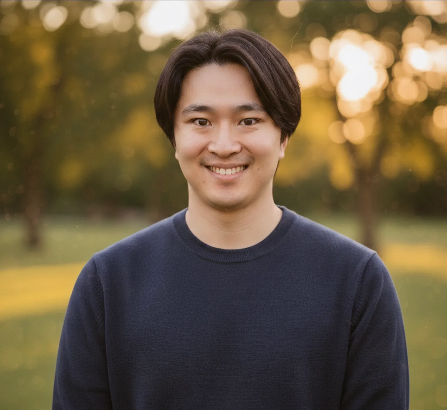 Evan Zhou, founder and CEO of hellp, photographed outdoors.